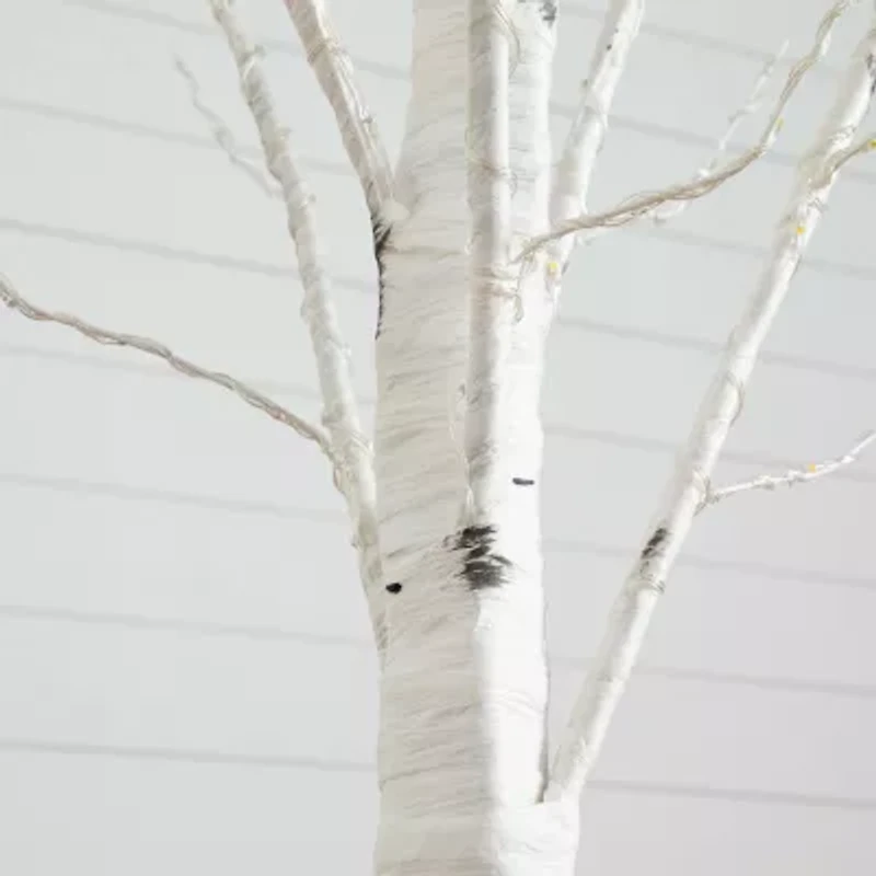 Nearly Natural 3ft Pre-Lit Artificial White Birch With 92 Warm White Led Lights 3 Foot Pre-Lit Birch Christmas Tree