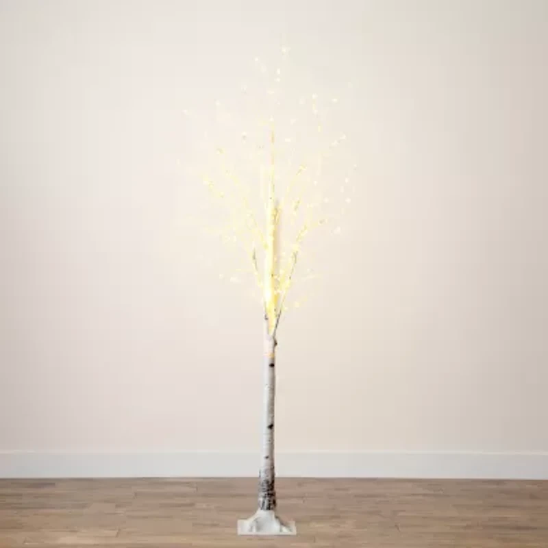 Nearly Natural 3ft Pre-Lit Artificial White Birch With 92 Warm White Led Lights 3 Foot Pre-Lit Birch Christmas Tree