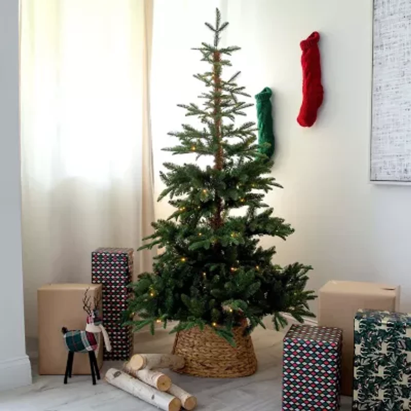 Nearly Natural Pre-Lit Artificial Idaho Mixed Fir 130 Warm White Led Lights 6 Foot Pre-Lit Fir Christmas Tree