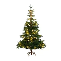 Nearly Natural Pre-Lit Artificial Idaho Mixed Fir 130 Warm White Led Lights 6 Foot Pre-Lit Fir Christmas Tree