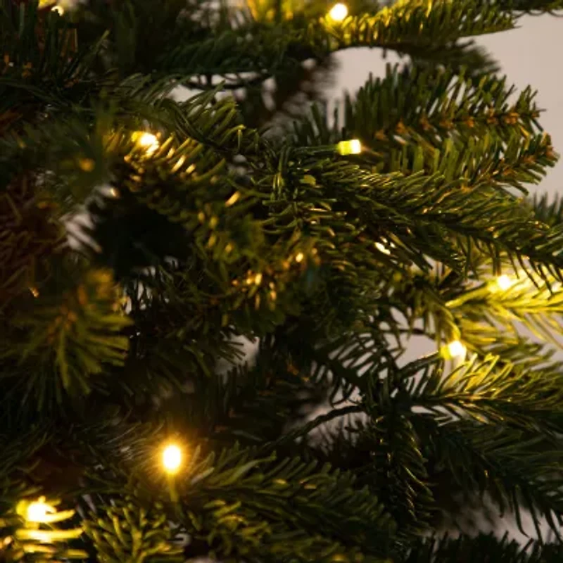 Nearly Natural Pre-Lit Artificial Idaho Mixed Fir 130 Warm White Led Lights 6 Foot Pre-Lit Fir Christmas Tree