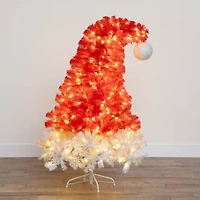 Nearly Natural 5ft Pre-Lit Artificial Holiday Red Santa’S Hat 300 Led Lights And 720 Tips 5 Foot Pre-Lit Fir Christmas Tree
