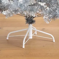 Nearly Natural Artificial Silver Tinsel Holiday Santa'S Hat With Star Topper 5 Foot Fir Christmas Tree