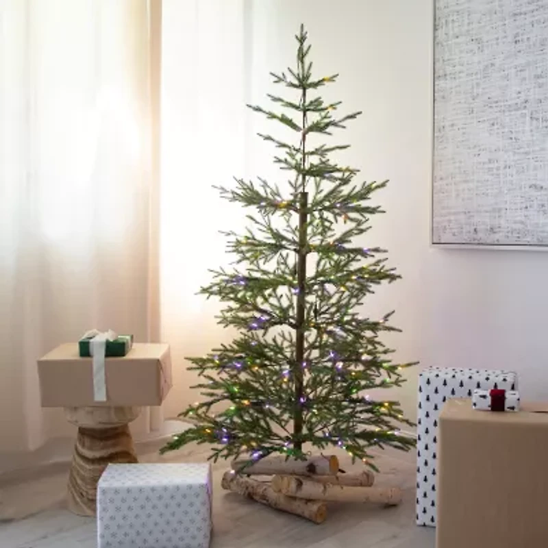 Nearly Natural Pre-Lit Artificial Natural Fresh Cut Fir With Instant Connect Technology And 230 Color Changing Led Dewdrop Lights 6 Foot Pre-Lit Fir Christmas Tree