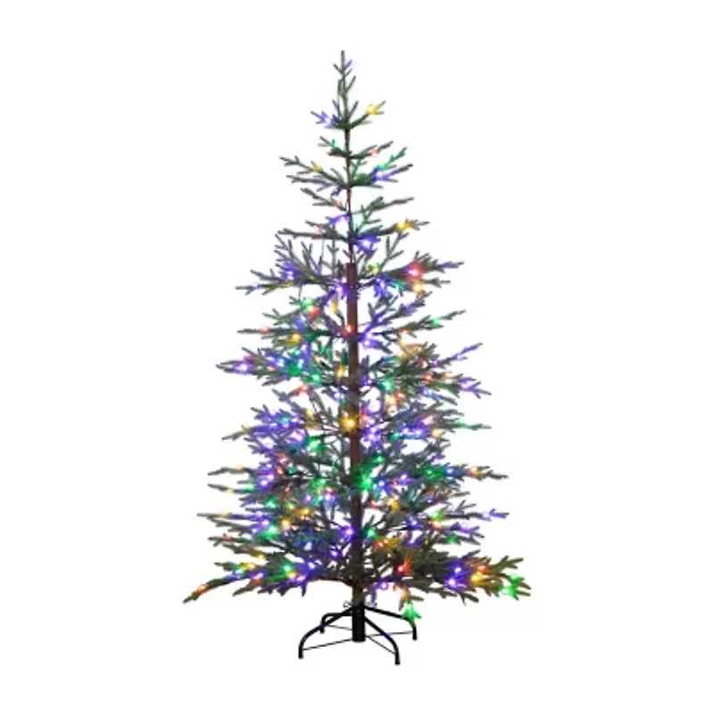 Nearly Natural Pre-Lit Artificial Natural Fresh Cut Fir With Instant Connect Technology And 230 Color Changing Led Dewdrop Lights 6 Foot Pre-Lit Fir Christmas Tree