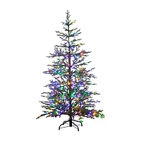 Nearly Natural Pre-Lit Artificial Natural Fresh Cut Fir With Instant Connect Technology And 230 Color Changing Led Dewdrop Lights 6 Foot Pre-Lit Fir Christmas Tree