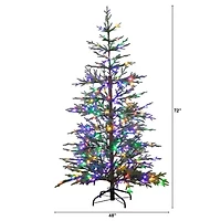 Nearly Natural Pre-Lit Artificial Natural Fresh Cut Fir With Instant Connect Technology And 230 Color Changing Led Dewdrop Lights 6 Foot Pre-Lit Fir Christmas Tree