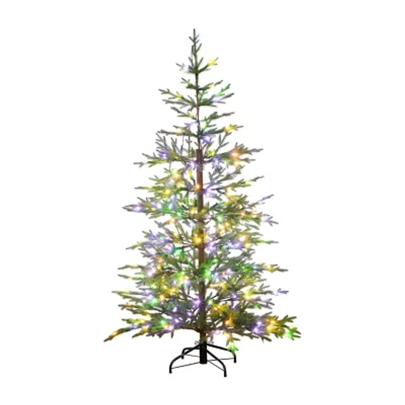 Nearly Natural Pre-Lit Artificial Natural Fresh Cut Fir With Instant Connect Technology And 230 Color Changing Led Dewdrop Lights 6 Foot Pre-Lit Fir Christmas Tree