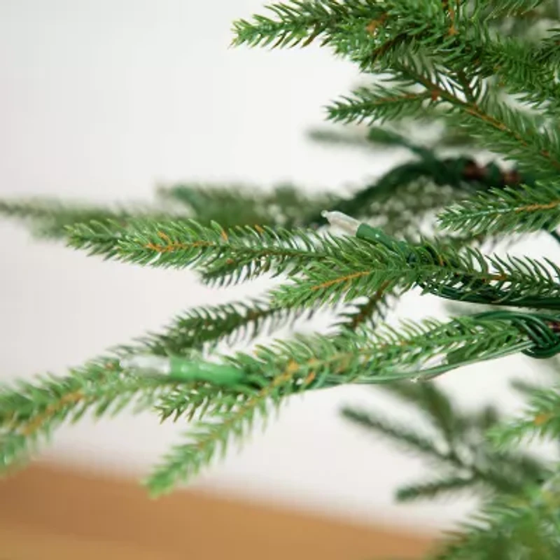 Nearly Natural Pre-Lit Artificial Natural Fresh Cut Fir With Instant Connect Technology And 230 Color Changing Led Dewdrop Lights 6 Foot Pre-Lit Fir Christmas Tree