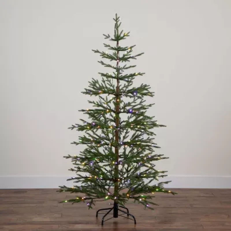 Nearly Natural Pre-Lit Artificial Natural Fresh Cut Fir With Instant Connect Technology And 230 Color Changing Led Dewdrop Lights 6 Foot Pre-Lit Fir Christmas Tree