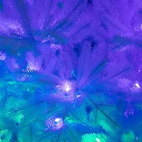 Nearly Natural 7ft Pre-Lit Artificial White California Spruce With 440 Color Changing Led Lights 7 Foot Pre-Lit Spruce Christmas Tree