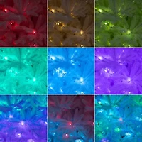 Nearly Natural 7ft Pre-Lit Artificial White California Spruce With 440 Color Changing Led Lights 7 Foot Pre-Lit Spruce Christmas Tree