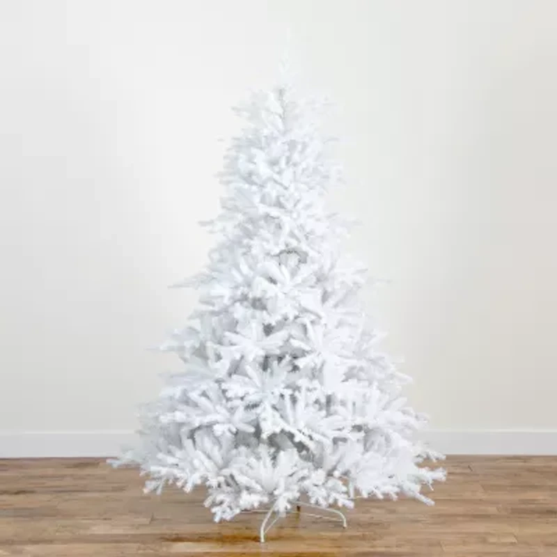 Nearly Natural 7ft Pre-Lit Artificial White California Spruce With 440 Color Changing Led Lights 7 Foot Pre-Lit Spruce Christmas Tree