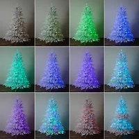 Nearly Natural 7ft Pre-Lit Artificial White California Spruce With 440 Color Changing Led Lights 7 Foot Pre-Lit Spruce Christmas Tree