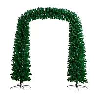 Nearly Natural Pre-Lit Artificial  Green Christmas Pine Archway With 650 Multifunction Warm White Led Lights 8 Foot Pre-Lit Multi-Function Lights Pine Christmas Tree