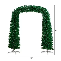 Nearly Natural Pre-Lit Artificial  Green Christmas Pine Archway With 650 Multifunction Warm White Led Lights 8 Foot Pre-Lit Multi-Function Lights Pine Christmas Tree