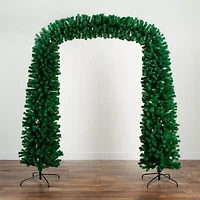 Nearly Natural Pre-Lit Artificial  Green Christmas Pine Archway With 650 Multifunction Warm White Led Lights 8 Foot Pre-Lit Multi-Function Lights Pine Christmas Tree