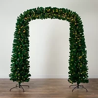 Nearly Natural Pre-Lit Artificial  Green Christmas Pine Archway With 650 Multifunction Warm White Led Lights 8 Foot Pre-Lit Multi-Function Lights Pine Christmas Tree