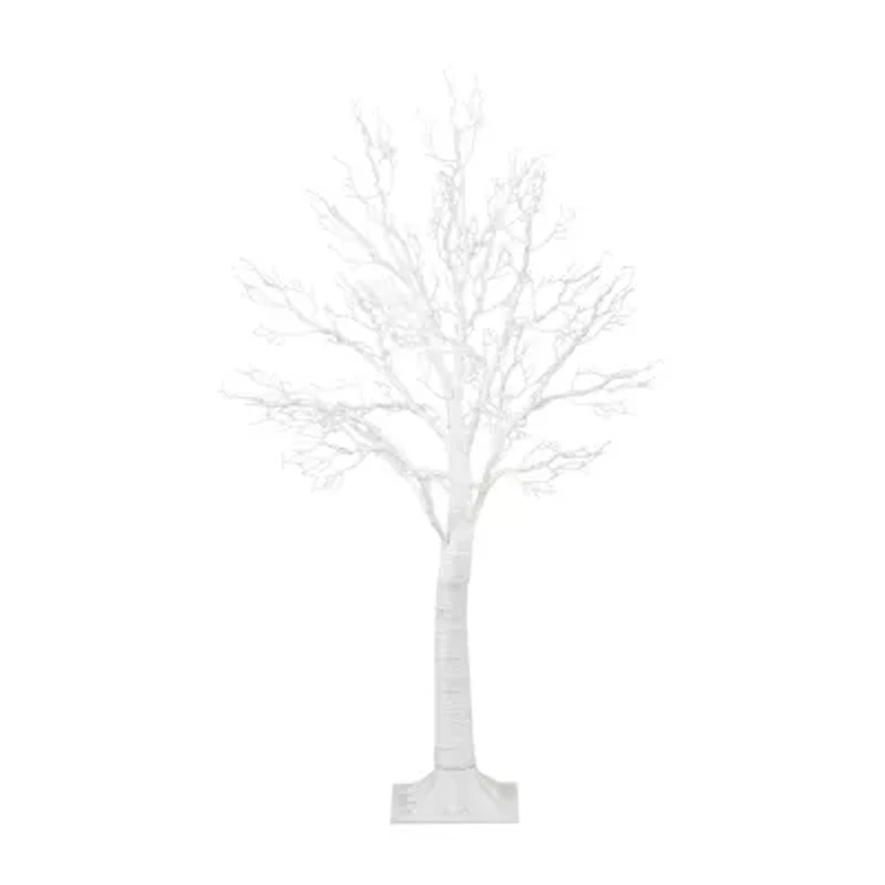 Nearly Natural Pre-Lit Artificial White Twig Tree With 160 Warm White Led Lights 4 Foot Pre-Lit Christmas Tree