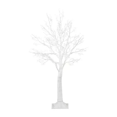 Nearly Natural Pre-Lit Artificial White Twig Tree With 160 Warm White Led Lights 4 Foot Pre-Lit Christmas Tree