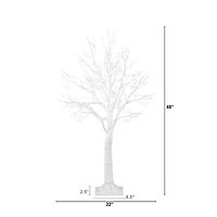 Nearly Natural Pre-Lit Artificial White Twig Tree With 160 Warm White Led Lights 4 Foot Pre-Lit Christmas Tree