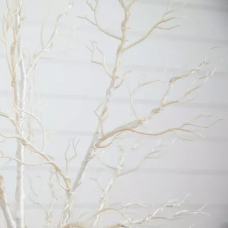 Nearly Natural Pre-Lit Artificial White Twig Tree With 160 Warm White Led Lights 4 Foot Pre-Lit Christmas Tree