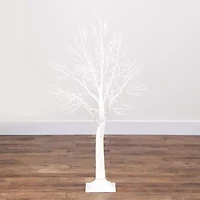 Nearly Natural Pre-Lit Artificial White Twig Tree With 160 Warm White Led Lights 4 Foot Pre-Lit Christmas Tree