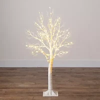 Nearly Natural Pre-Lit Artificial White Twig Tree With 160 Warm White Led Lights 4 Foot Pre-Lit Christmas Tree