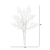 Nearly Natural 35in Pre-Lit Artificial White Birch Branches With 80 Warm White Led Lights 2-pc. Pick