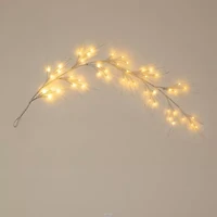 Nearly Natural Pre-Lit Artificial White Birch Garland With 48 Warm White Led Lights Christmas Indoor Garland