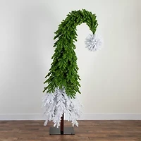 Nearly Natural Green And White Santa’S Hat  With 600 Led Lights And 1992 Bendable Branches 9 Foot Pre-Lit Fir Christmas Tree