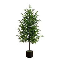 Nearly Natural Artificial Norfolk Pine Foot Potted Pine Christmas Tree