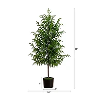 Nearly Natural Artificial Norfolk Pine Foot Potted Pine Christmas Tree