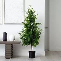 Nearly Natural Artificial Norfolk Pine 5 Foot Potted Pine Christmas Tree