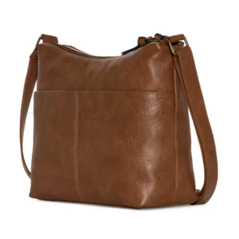 Bueno of California Double Zip Hobo Crossbody Bag