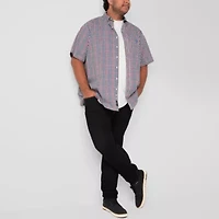U.S. Polo Assn. Mens Short Sleeve Classic Fit Stretch Fabric Embroidered Big and Tall Button-Down Shirt