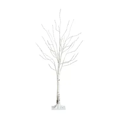 Nearly Natural Pre-Lit Artificial White Birch With Color Changing Led Lights Foot Pre-Lit Birch Christmas Tree