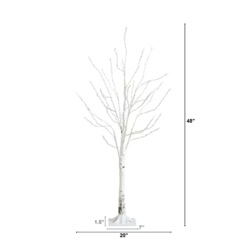 Nearly Natural Pre-Lit Artificial White Birch With 240 Color Changing Led Lights 4 Foot Pre-Lit Birch Christmas Tree