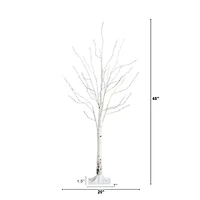 Nearly Natural Pre-Lit Artificial White Birch With 240 Color Changing Led Lights 4 Foot Pre-Lit Birch Christmas Tree