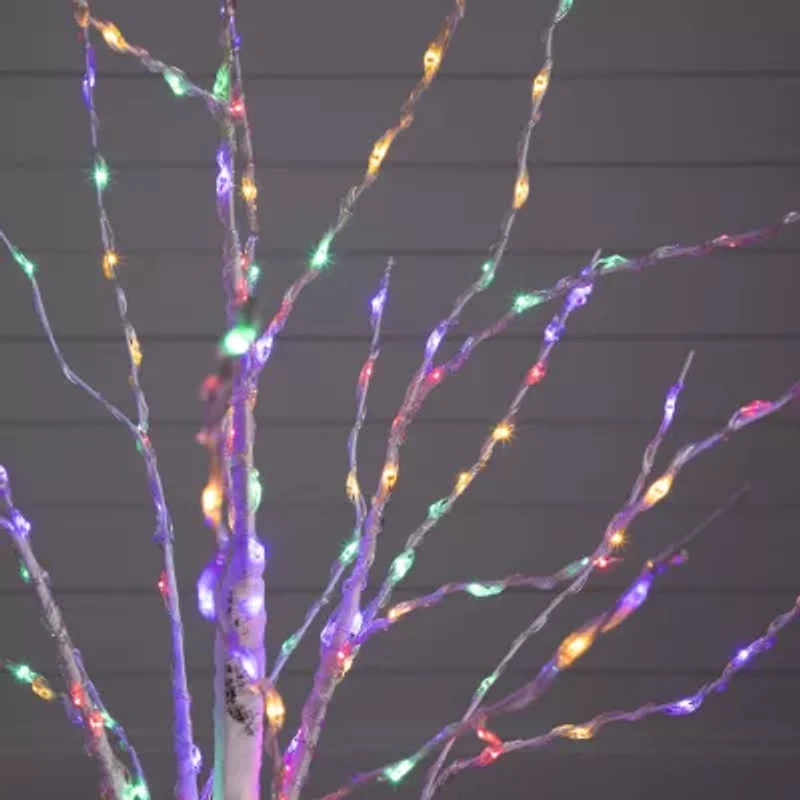 Nearly Natural Pre-Lit Artificial White Birch With 240 Color Changing Led Lights 4 Foot Pre-Lit Birch Christmas Tree