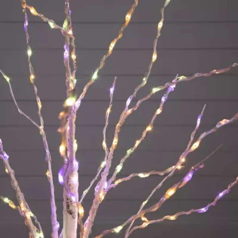 Nearly Natural Pre-Lit Artificial White Birch With 240 Color Changing Led Lights 4 Foot Pre-Lit Birch Christmas Tree