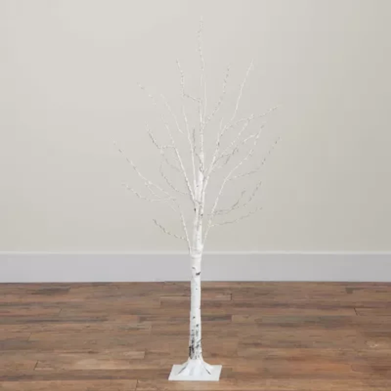 Nearly Natural Pre-Lit Artificial White Birch With 240 Color Changing Led Lights 4 Foot Pre-Lit Birch Christmas Tree