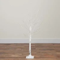 Nearly Natural Pre-Lit Artificial White Birch With 240 Color Changing Led Lights 4 Foot Pre-Lit Birch Christmas Tree