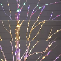 Nearly Natural Pre-Lit Artificial White Birch With 240 Color Changing Led Lights 4 Foot Pre-Lit Birch Christmas Tree