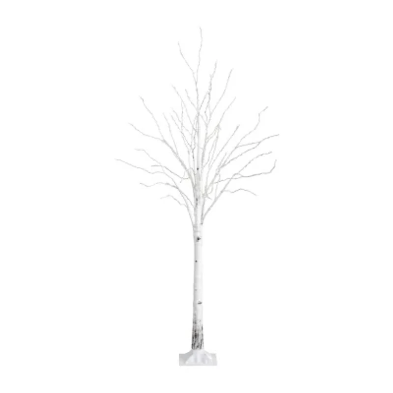 Nearly Natural Pre-Lit Artificial White Birch With 400 Color Changing Led Lights 6 Foot Pre-Lit Birch Christmas Tree
