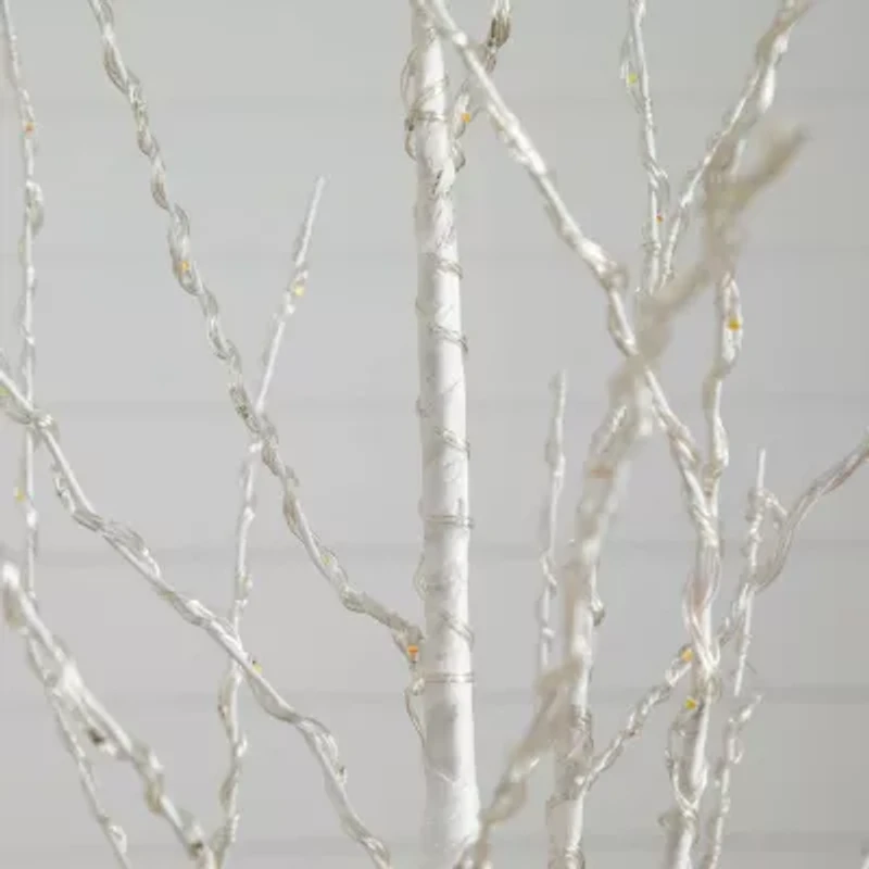 Nearly Natural Pre-Lit Artificial White Birch With 400 Color Changing Led Lights 6 Foot Pre-Lit Birch Christmas Tree