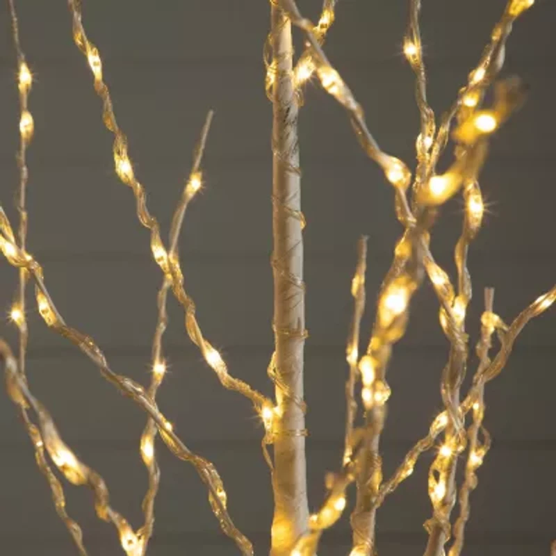 Nearly Natural Pre-Lit Artificial White Birch With 400 Color Changing Led Lights 6 Foot Pre-Lit Birch Christmas Tree