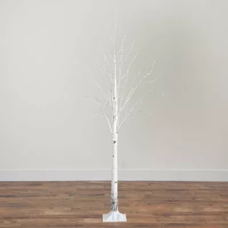 Nearly Natural Pre-Lit Artificial White Birch With 400 Color Changing Led Lights 6 Foot Pre-Lit Birch Christmas Tree