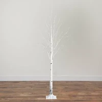 Nearly Natural Pre-Lit Artificial White Birch With 400 Color Changing Led Lights 6 Foot Pre-Lit Birch Christmas Tree