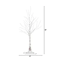 Nearly Natural 3ft Pre-Lit Artificial White Birch With 120 Warm White Led Lights 3 Foot Pre-Lit Birch Christmas Tree